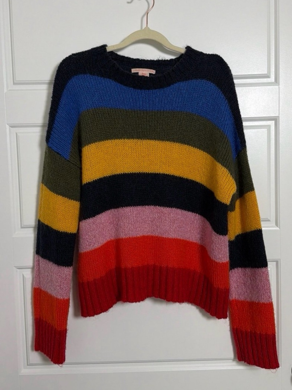 Urban Outfitters Kari Rainbow Crew Neck Sweater Size Small